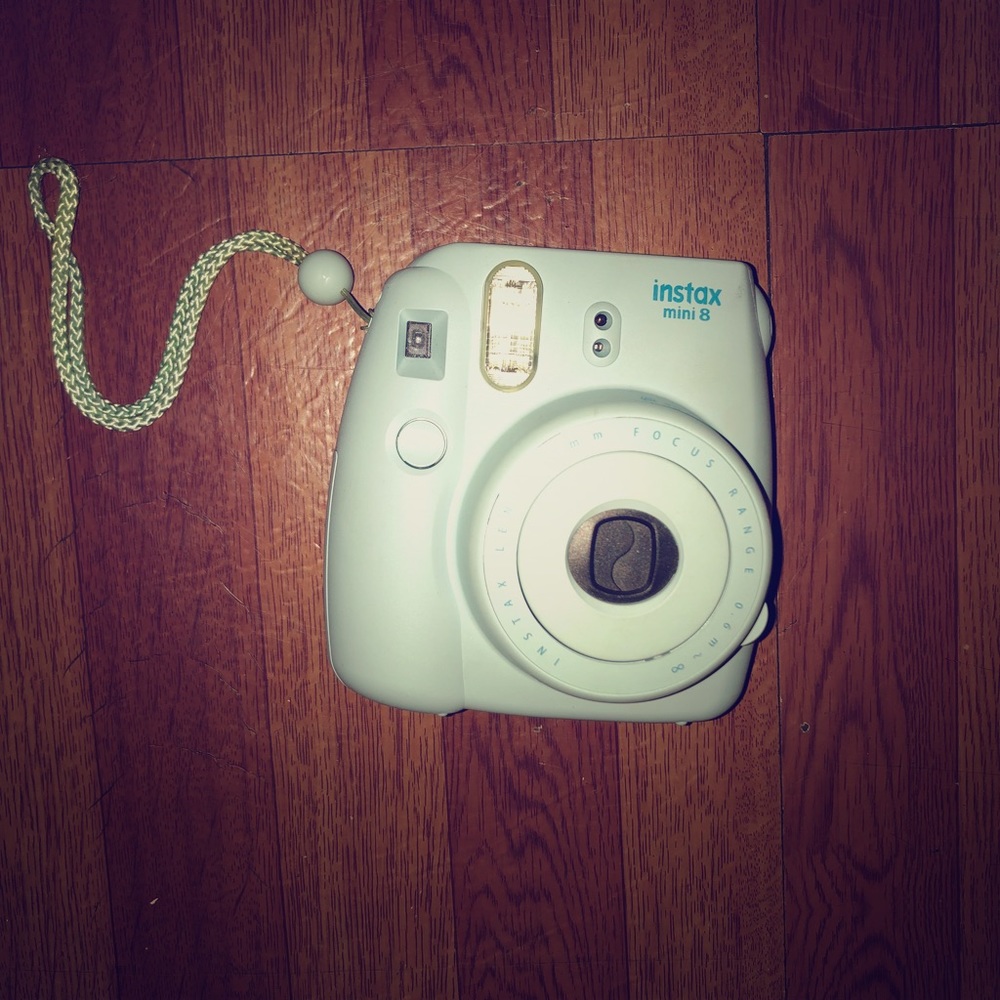 Baby blue Instax mini 8 camera